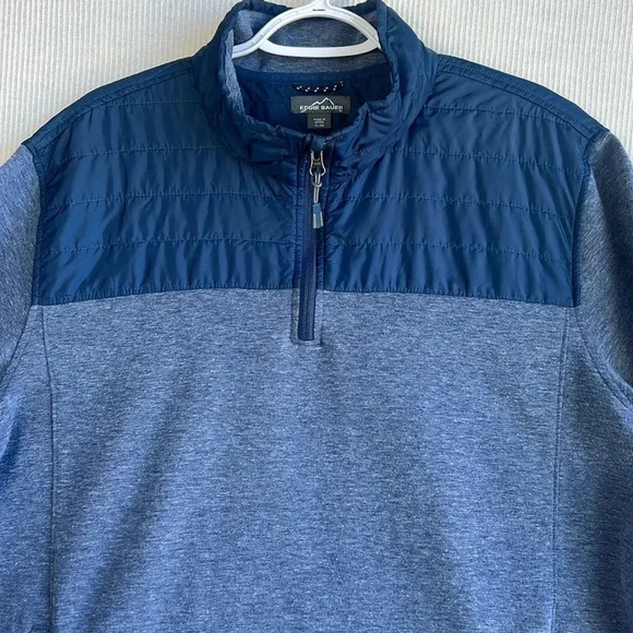 Eddie Bauer Mens XL 1/4 Zip Pullover Lightweight Jacket Blue - Picture 2 of 8
